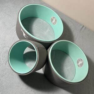 Chirp Foam Roller Wheel set of 3 Back Pain Relief Muscle Therapy Gray Blue Yoga